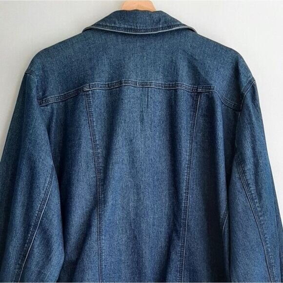 PENNINGTONS Jean Jacket Medium Blue Button Down Sz 2X - Picture 7 of 11